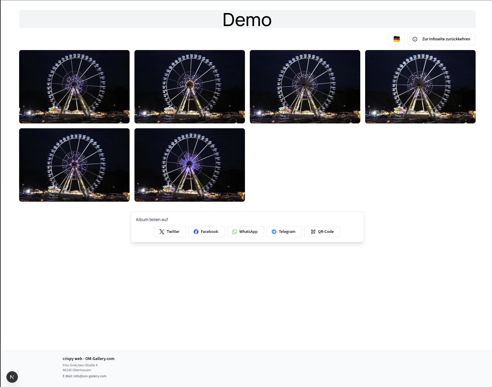 OM Gallery — event album overview screenshot